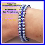 Kit Bracciale Punto San Pietroburgo Base Versione Grande Blu / Dreamy Blue