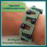 Miyuki Kit for PItagora Bracelet  Green Metal / Blu China / Acqua Green