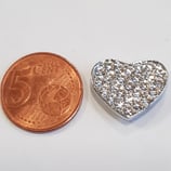 Simbolo Cuore Acciaio con Strass 15mm gancio passante