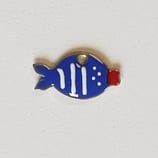 Ciondolo Metallo Smaltato Pesce 6x12mm  BLU
