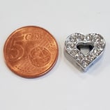 Simbolo Cuore Doppio Acciaio con Strass 14mm gancio passante