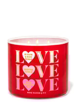 3-Dochtkerze Love (Rose Water & Ivy)