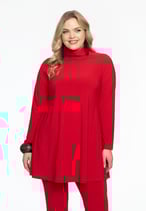 Yoek wide bottom tuniek met kol rood