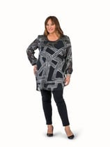 Mona Lisa tuniek zwart/zilver