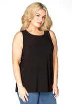 Yoek top relax fit zwart