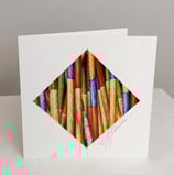 Kunstbillet "Mikado im All" von Christian Hoffmann mit Unterschrift Viehböck