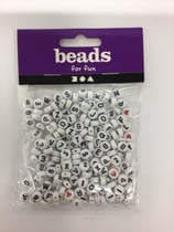 Buchstabenperlen Kunststoff weiss