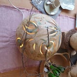 Leuchtkugel, Zarte Blütendolden, D= 26 cm, H= 25 cm,Unikat, Handarbeit