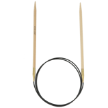 Rundstricknadel aus Bambus,  Drahtverbindung 80 cm lang