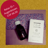 Relaxöl zum einmassieren und Augenlavendelkissen