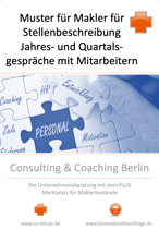 Neu: Muster für Stellenbeschreibung für Innendienst und Muster Quartalsgespräche mit Mitarbeitern in Maklerfirmen