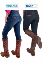 Rawhide Antos Skinny Dark Blue Pink Logo