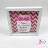 Brodéiert Pampers + Rumm rosa Zacken