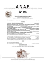 ANAE N° 155 - Emotion et Apprentissages scolaires
