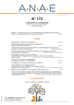 ANAE N°173 - L'efficacité en orthophonie