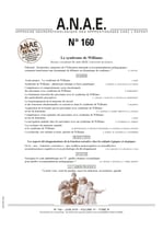 ANAE N° 160 - Le Syndrome de Williams - Les aspects développementaux de la fonction exécutive chez les enfants typiques et atypiques