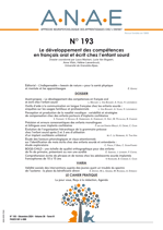 ANAE N° 193 - Le développement des compétences en français oral et écrit chez l’enfant sourd