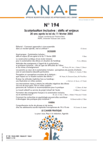 ANAE N° 194 - Scolarisation inclusive : défis et enjeux