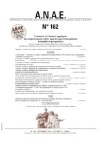 ANAE N°162 - Autisme et ABA dans les pays francophones - Acutalités et Perspectives