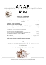 ANAE N° 153 - Sciences et Psychomotricité