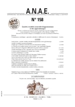 ANAE N° 158 - Anxiété, troubles neurodéveloppementaux et des apprentissages