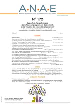 ANAE N°172 - Apport de l’ergothérapie dans l’accompagnement des enfants avec troubles du neurodéveloppement