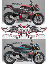 グラフィックステッカー S1000R 2014 - 2016 M MOTORSPORT MOTORRAD RED BLUE