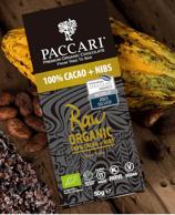 PACARI Rohschokolade mit Kakaonibs 100% 50g