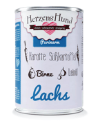 HerzensHund Purinarm Lachs mit Karotte, 12 x 400 gr.
