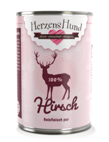Herzenshund Reinfleisch Hirsch, 12 x 400 gr.