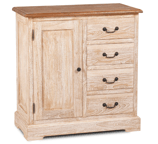 Base Decapata in Teak 1 Anta + 4 Cassetti