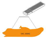 Tender Lifting Sling for SWL 500 KG (Passerelle) - 2 point lift (all Tenders)