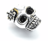 Tibetsilber Bead "Flower Skull"