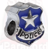 Tibetsilber Bead "Police blau"