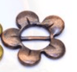 Aufschieber Bead mit Ring "Blume mit Steg" Antik