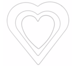 Metall-Herz Weiss in drei Grössen