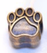 Tibetsilber Bead "Pfote antik"