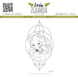 Fuchs mit Geometrischem Hintergrund - Stempel