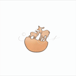 Stanze ‚organischer Kreis mit Rehen‘