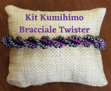 KIT Kumihimo Bracciale Twister Nero Fucsia
