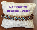 KIT Kumihimo Bracciale Twister Turchese Bronzo