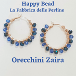 Kit Wire Orecchini Zaira versione Bicolor Blu Metal e Blu China
