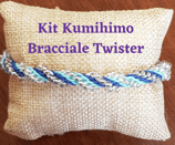 KIT Kumihimo Bracciale Twister Azzurro Blu
