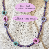 Kit Miyuki Collana MAXI Flora versione Candy Lilla/Rosa/Verdino