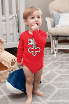 Babywelt | Rabbit Skins | LA4411N |  Infant Fine Jersey Baby Body Langarm  | Druck Wappen Nidwalden