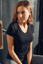 Promodoro | 3086 | Damen Slim Fit V-Neck-T