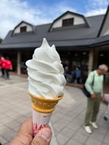 道の駅の朝霧ソフトクリーム