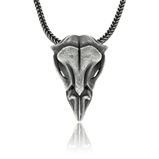 Herrencollier mit Schädel Anhänger in schwarz-rhodiniertem Silber aus der Mikrokosmos Kollektion der Goldschmiede OBSESSION