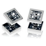 Manschettenknöpfe in Weissgold aus der Schmuck-Kollektion Mikrokosmos von der Goldschmiede OBSESSION aus Wetzikon und Zürich