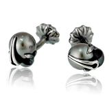 Manschettenknöpfe in Silber mit Tahitiperlen aus der Gremlin Männerschmuck Kollektion der Goldschmiede OBSESSION